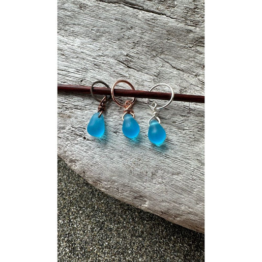 Small Handcrafted Glass Drops - Light Aqua