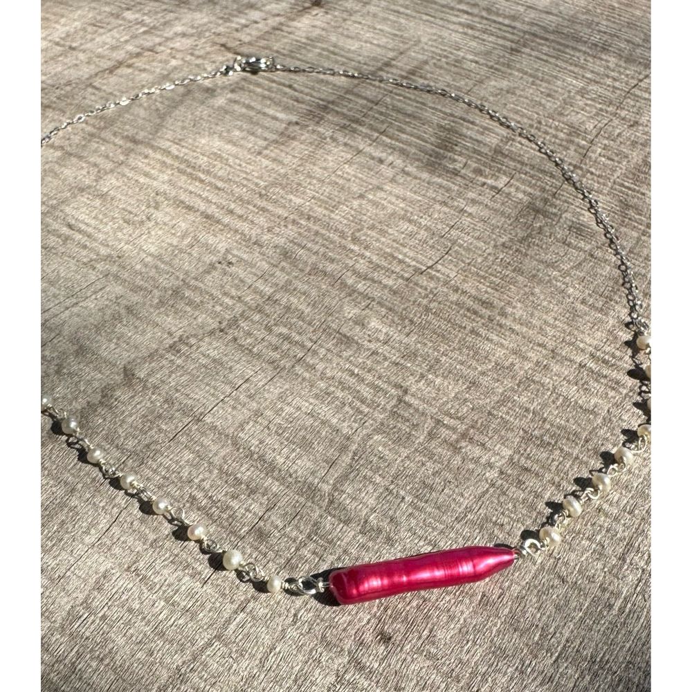 Biwa Pearl & Sterling Necklace