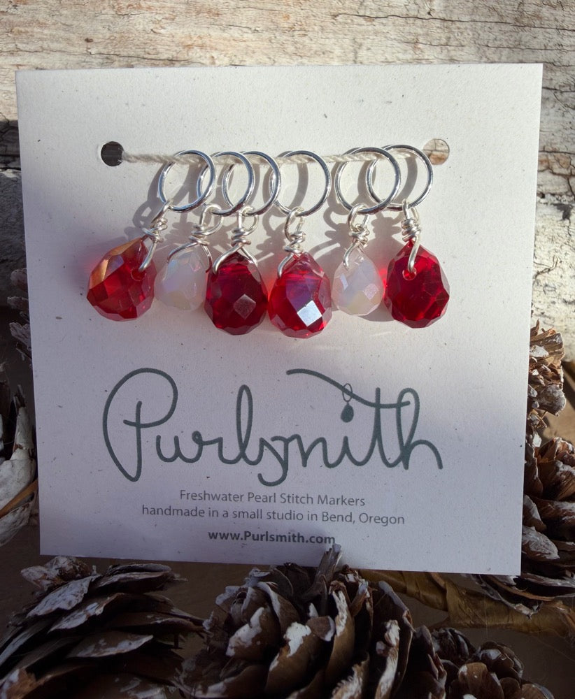 Faceted Glass - Candy Cane