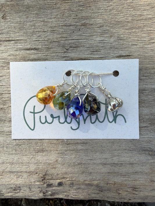 Halloween Faceted Glass & Charm