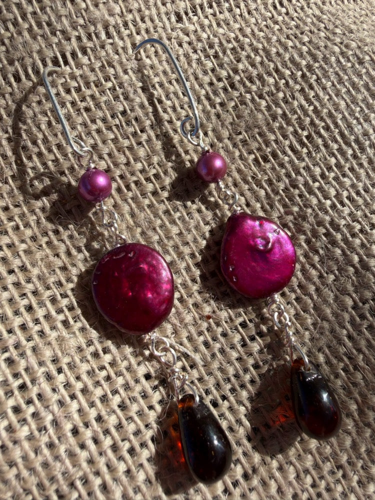 Gemstone & Pearl Earrings