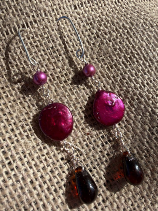 Gemstone & Pearl Earrings