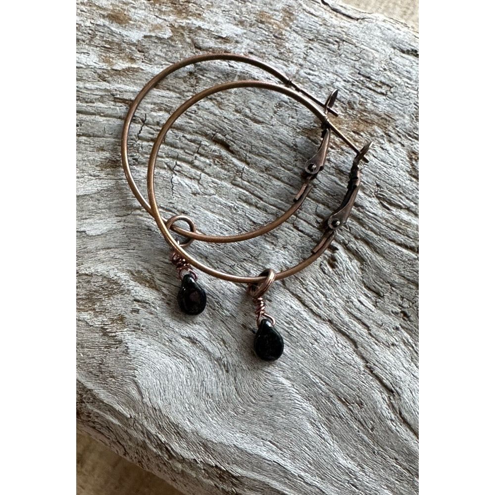 Antique Copper Hoop Earrings