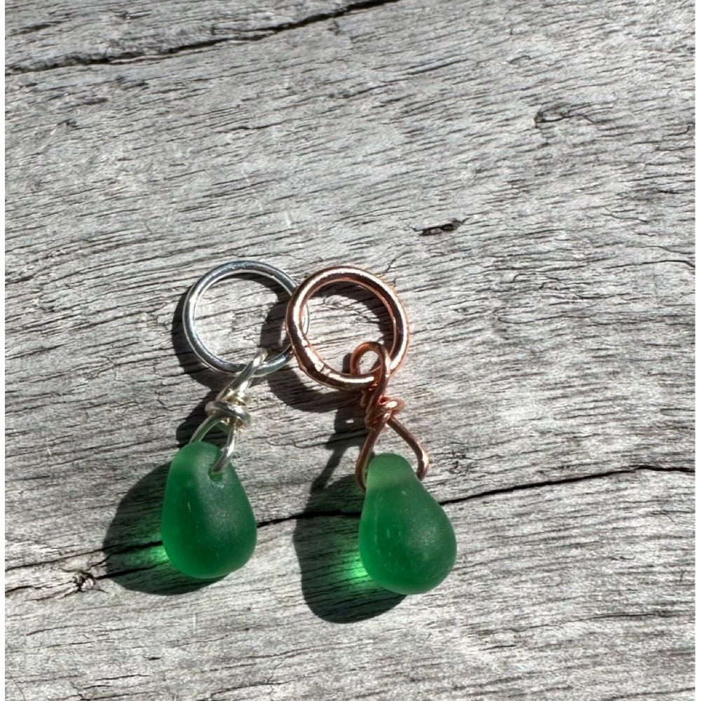 Small Handcrafted Glass Drops - Green