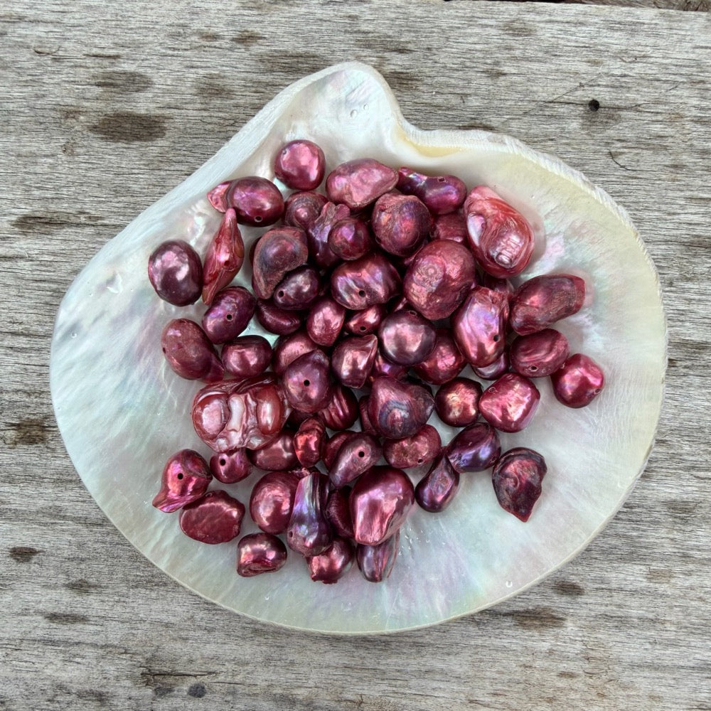 Freshwater Pearls - Rhubarb Baroque