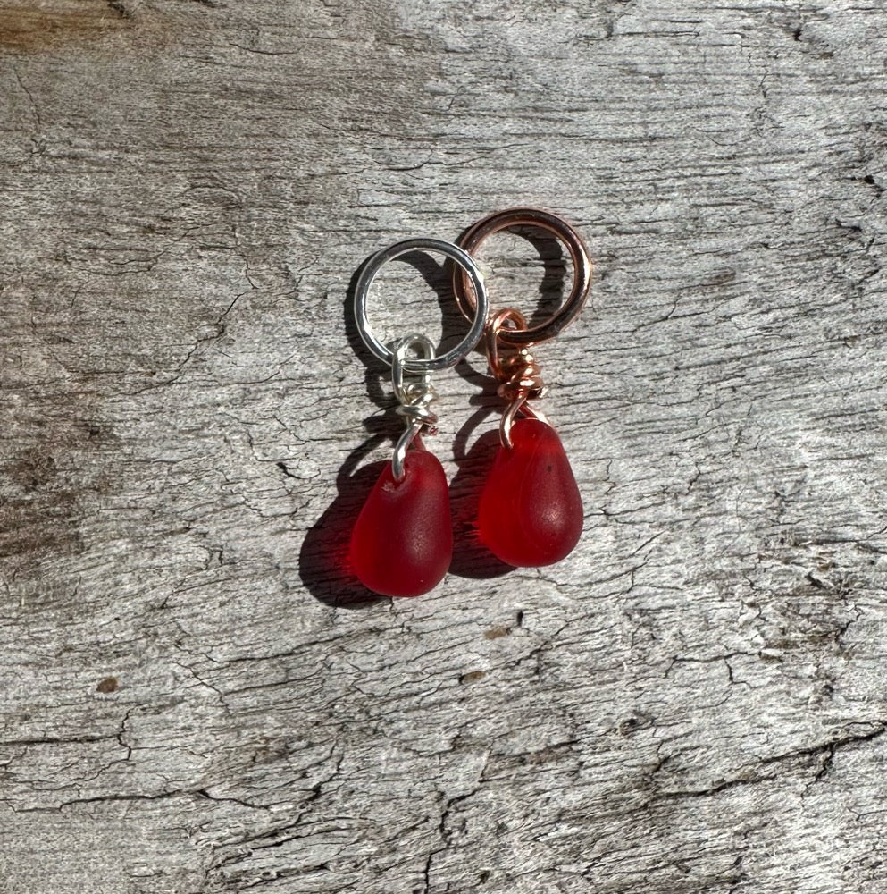 Small Handcrafted Glass Drops - Cherry