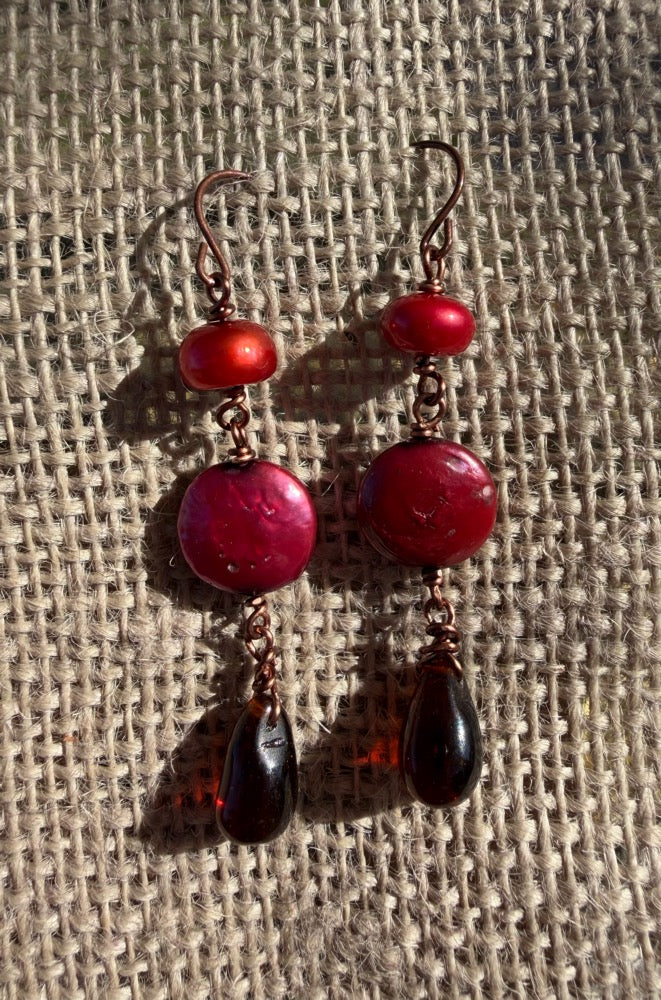 Freshwater Pearl & Glass Earrings