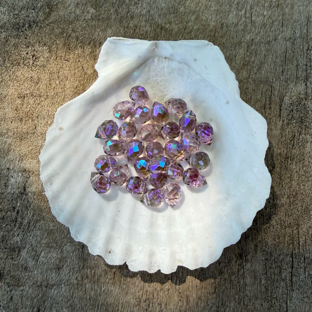 Mini Faceted Glass Crystals - Mauve