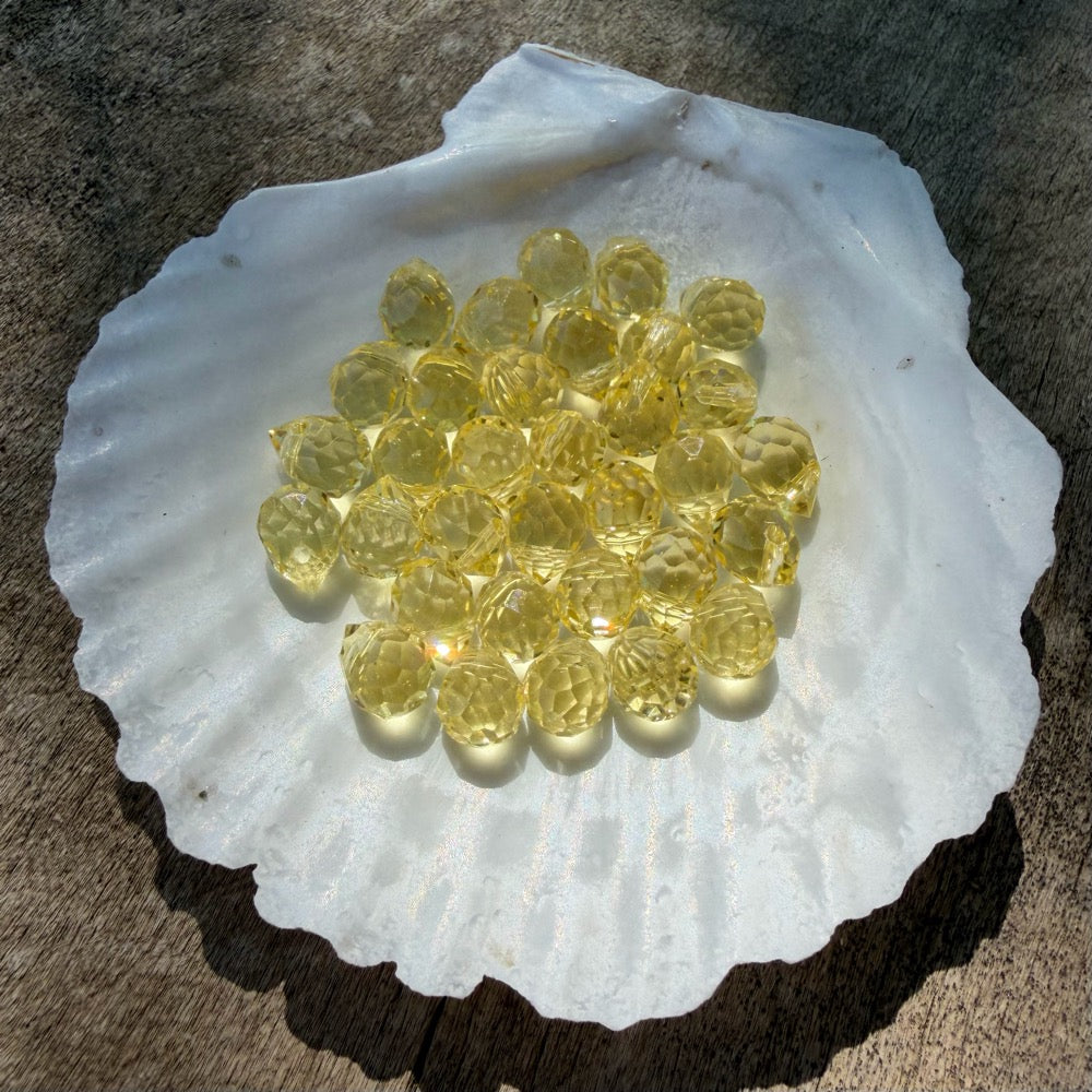 Mini Faceted Glass Crystals - Lemon
