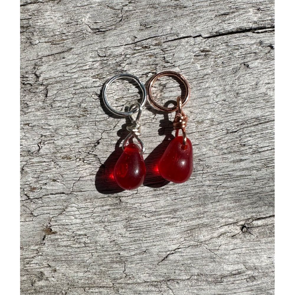 Small Handcrafted Glass Drops - Cherry