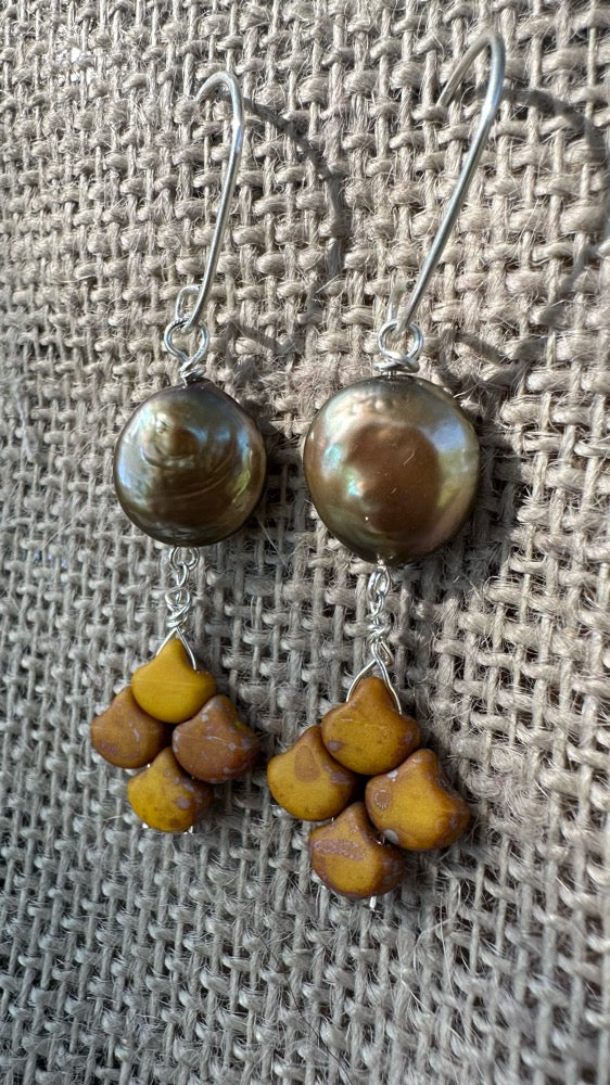 Freshwater Pearl & Glass Earrings