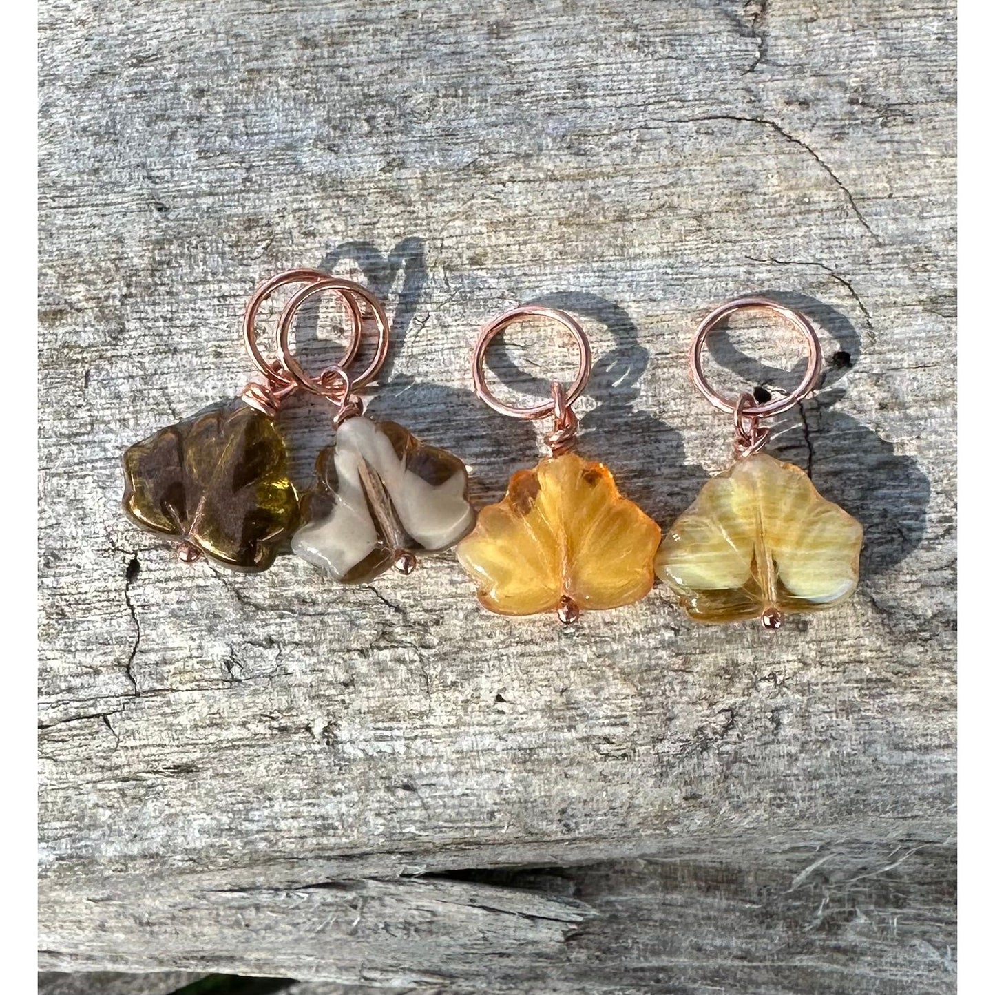 Glass Maple Leaves - Set of 4