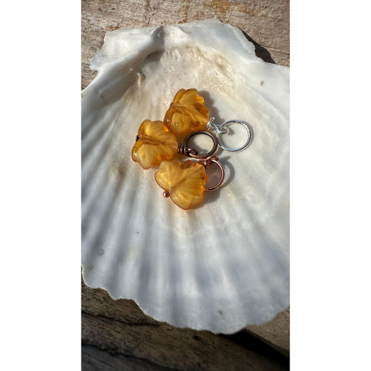 Glass Maple Leaves - Amber