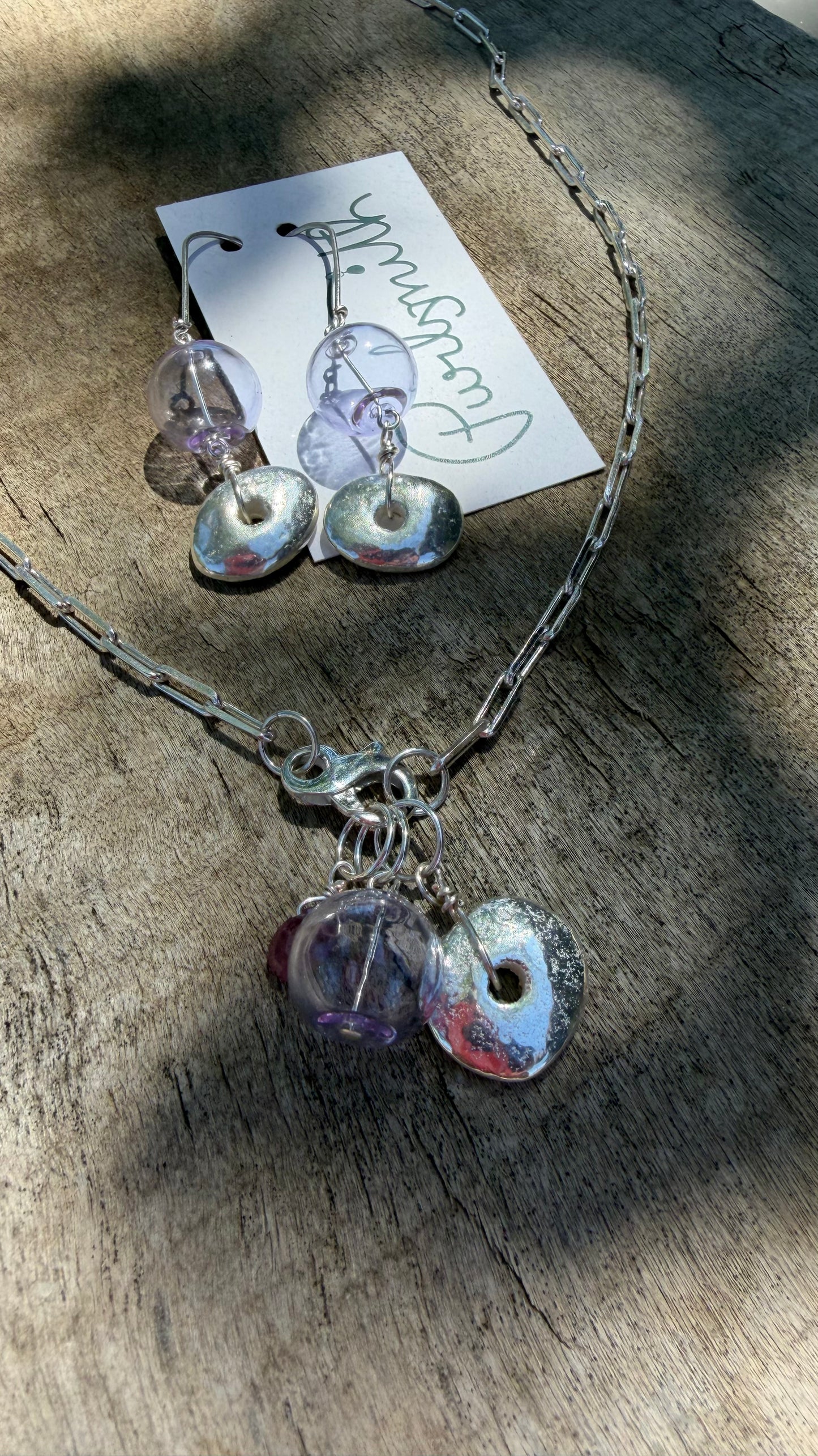 Sterling Charm Necklace - Lilac