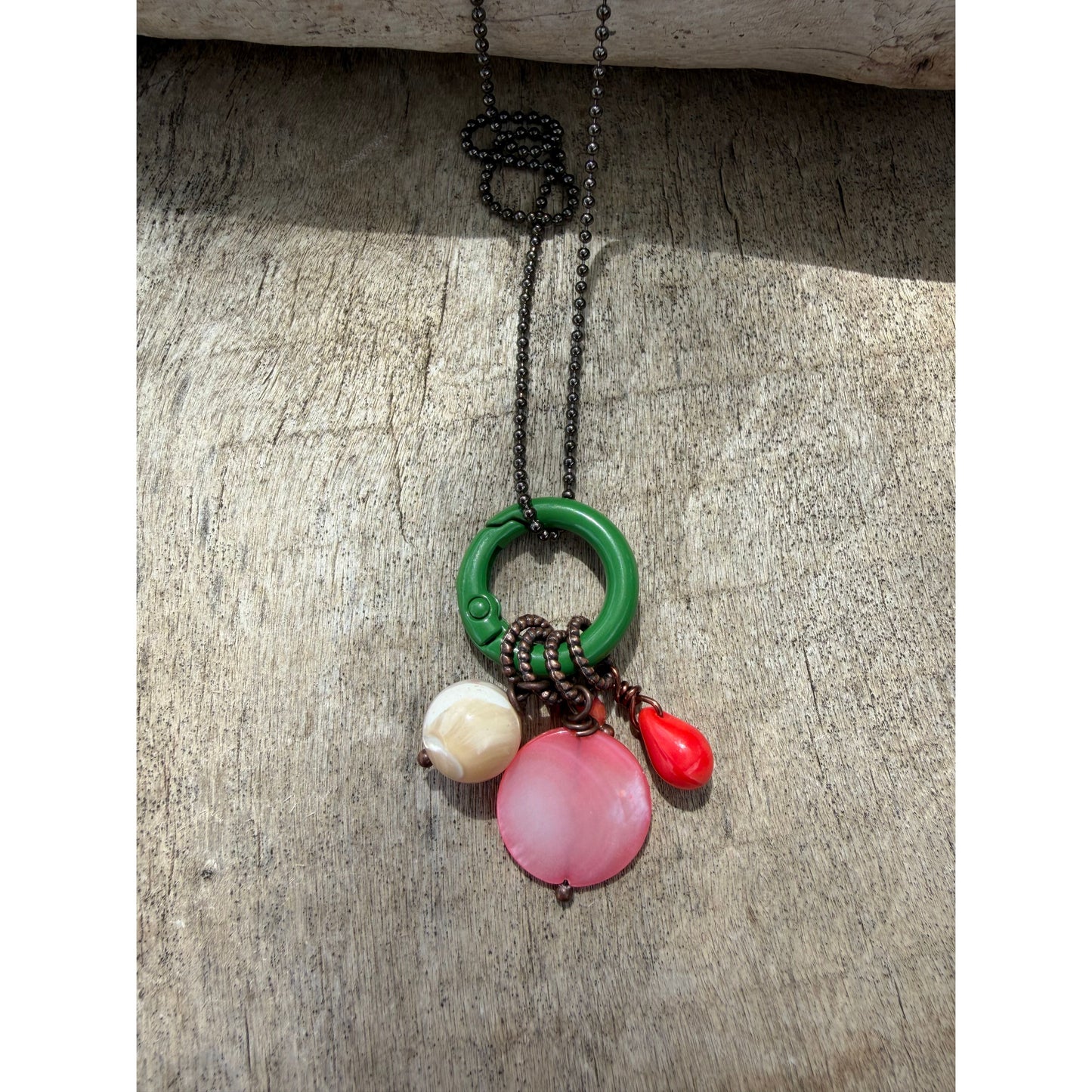 Enameled Clasp Necklace - Kelly Green