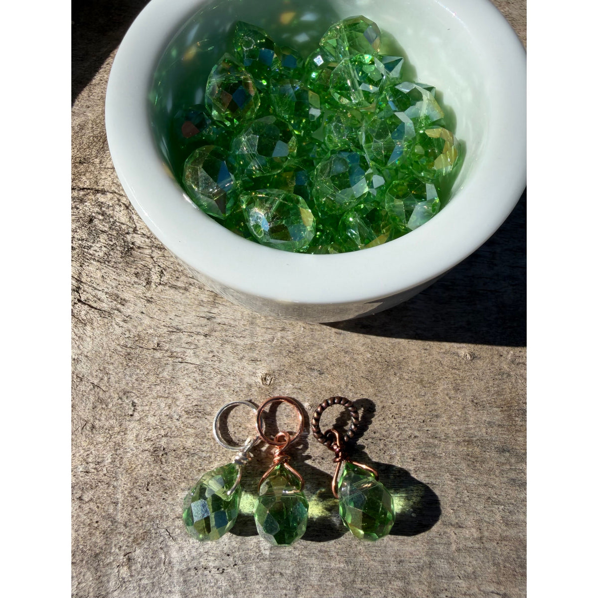 Faceted Glass Crystals - Light Green