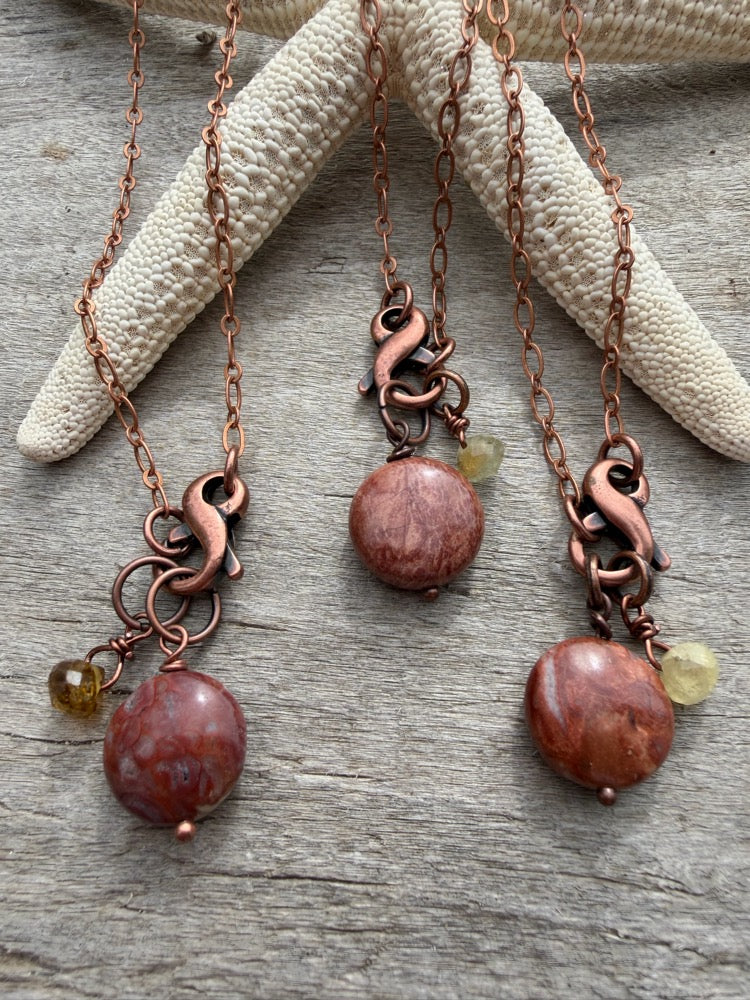Jasper & Garnet Charm Necklace