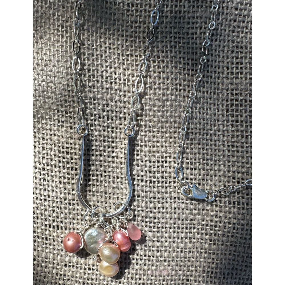 Blush Silver Plated 25” Pendant