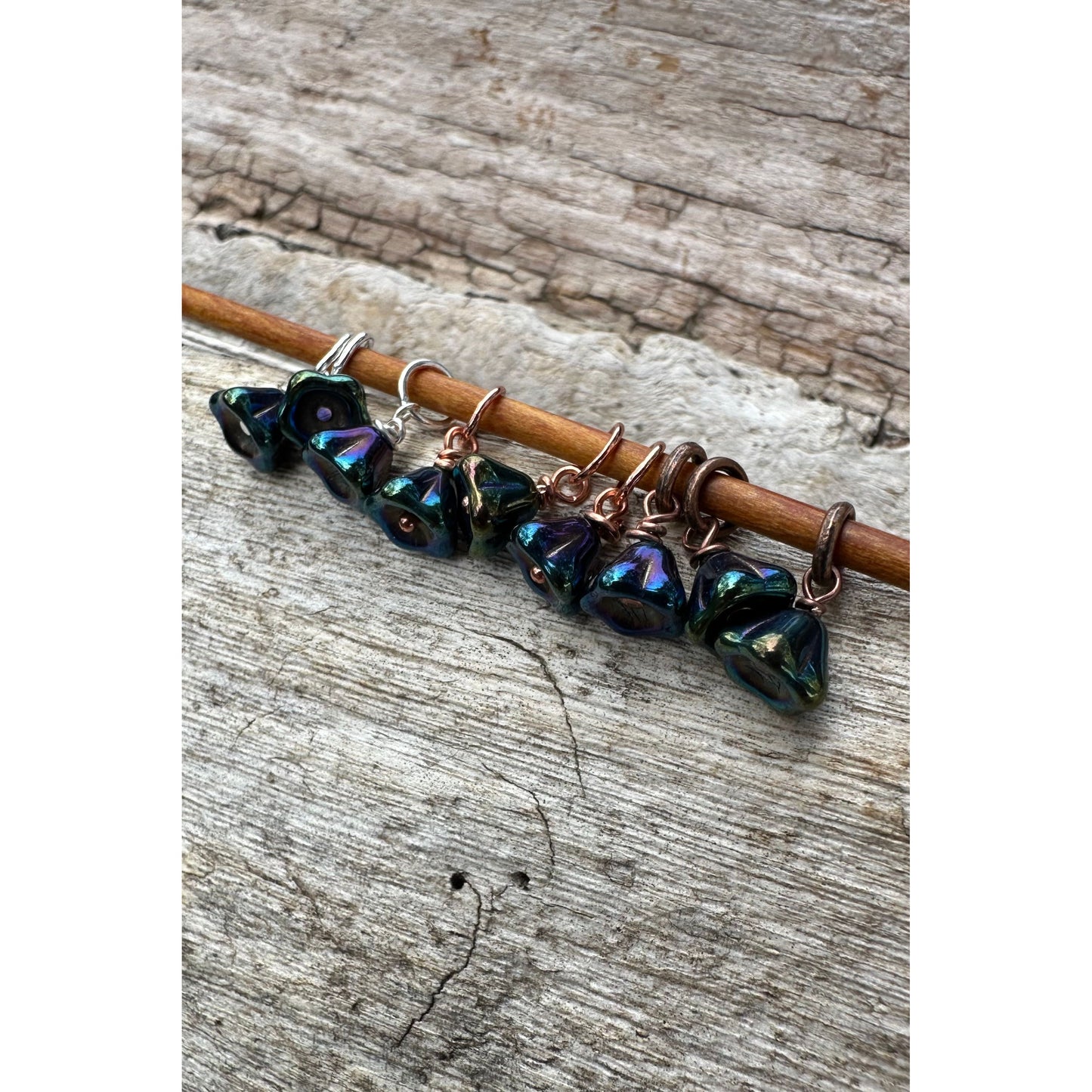 Glass Flower- Dark Blue Iridescent