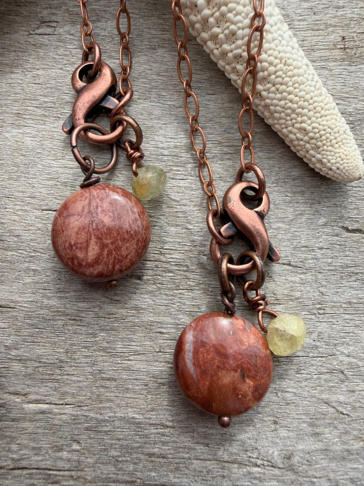 Jasper & Garnet Charm Necklace