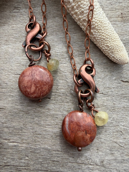 Jasper & Garnet Charm Necklace