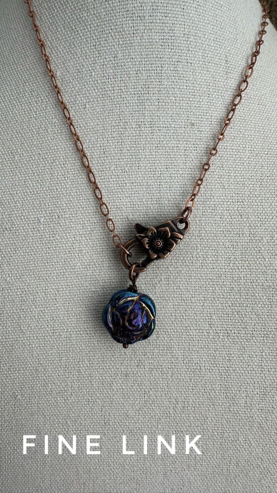 • Antique Copper Floral Necklace