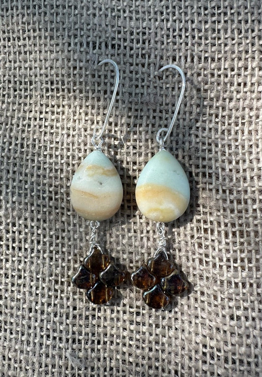 Amazonite & Glass Earrings