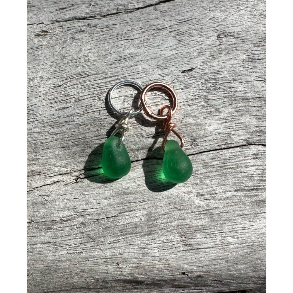 Small Handcrafted Glass Drops - Green