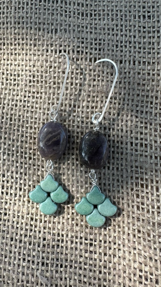 Imperial Jasper & Glass Earrings