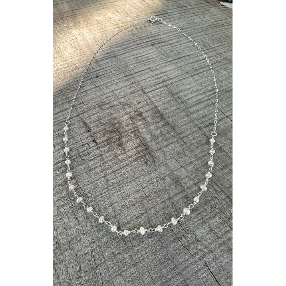 Petite Pearl & Sterling Necklace