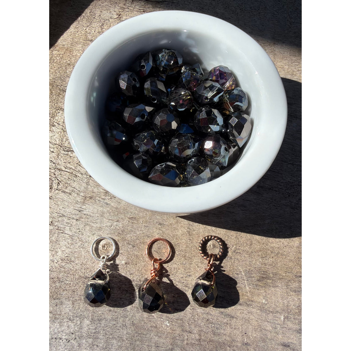 Faceted Glass Crystals - Black