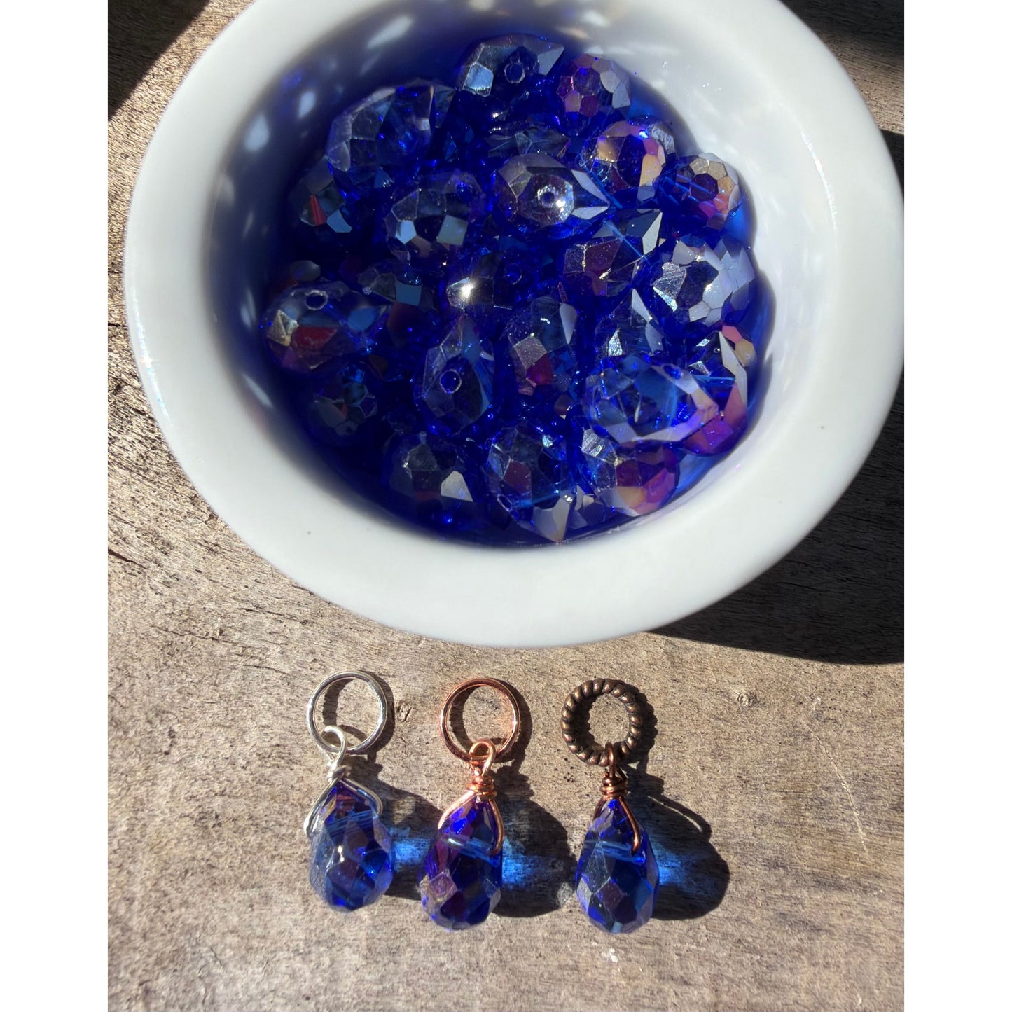 Faceted Glass Crystals - Blue