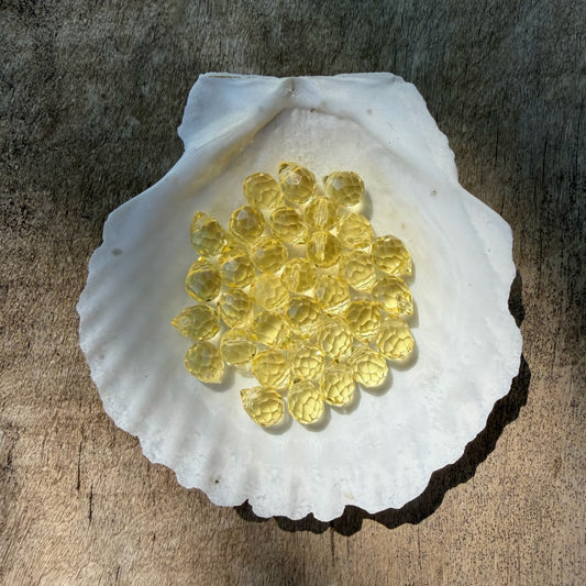 Mini Faceted Glass Crystals - Lemon