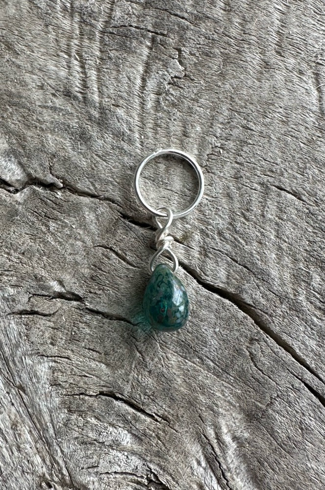 Deep Teal Speckle Glass Drop