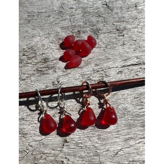 Small Handcrafted Glass Drops - Cherry