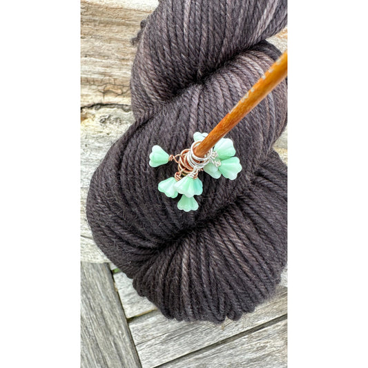 Glass Flower- Mint Swirl