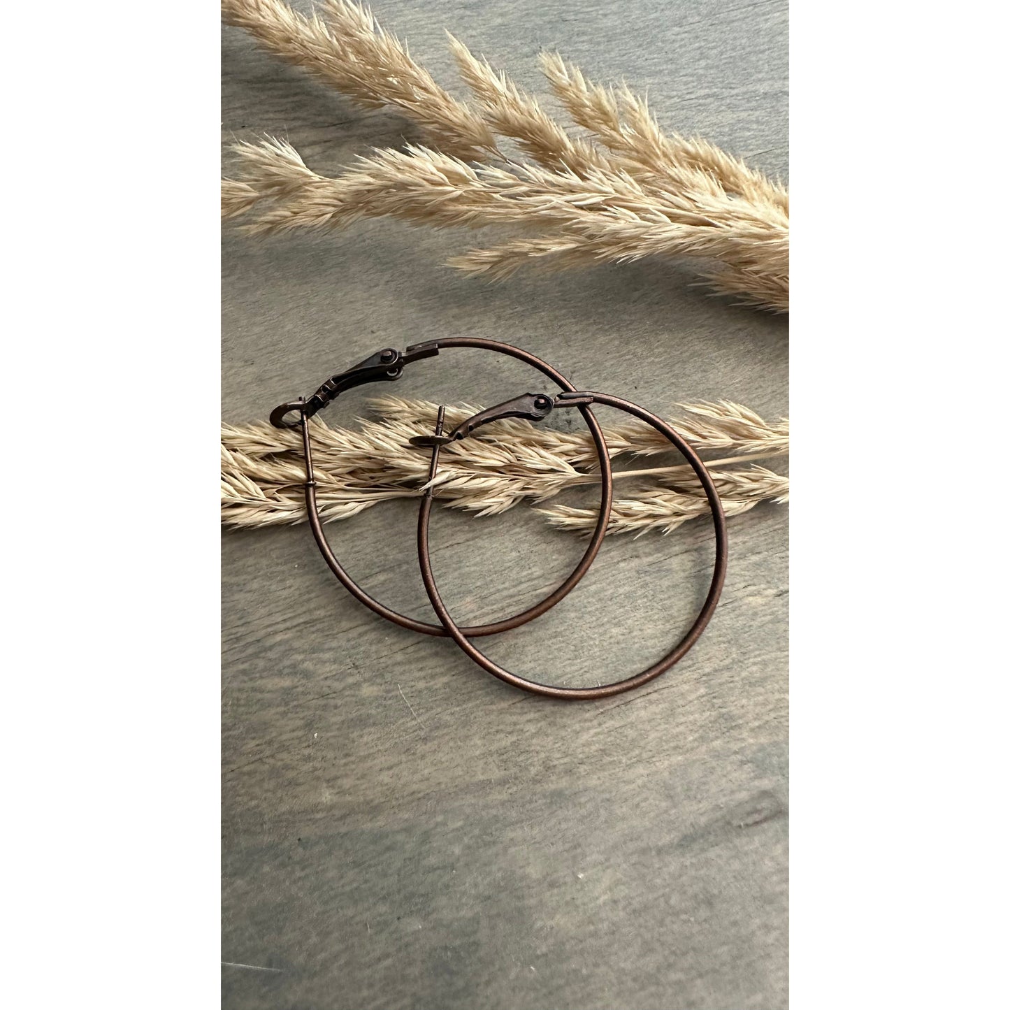 Antique Copper Hoop Earrings