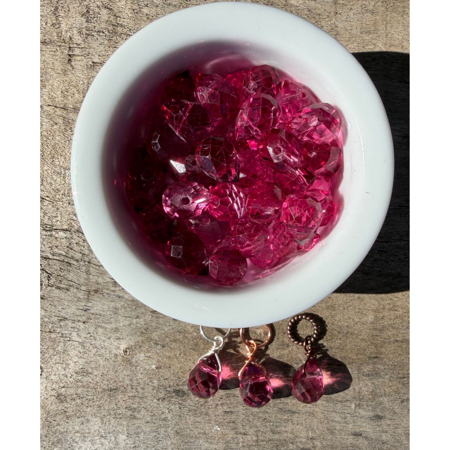 Faceted Glass Crystals - Rose
