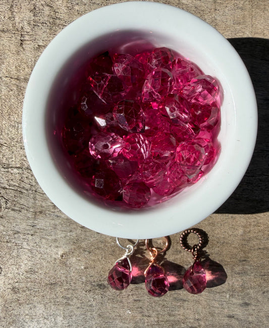 Faceted Glass Crystals - Rose