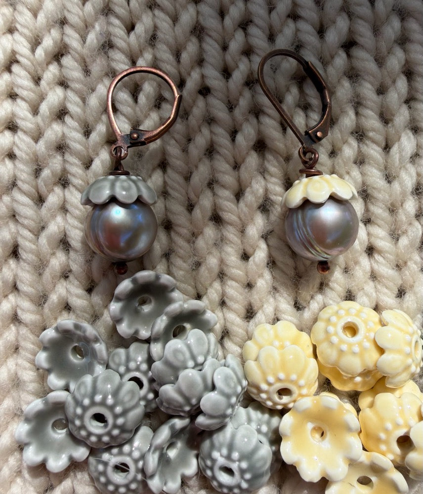 Ceramic & Pearl Acorn