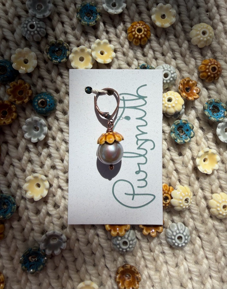 Ceramic & Pearl Acorn