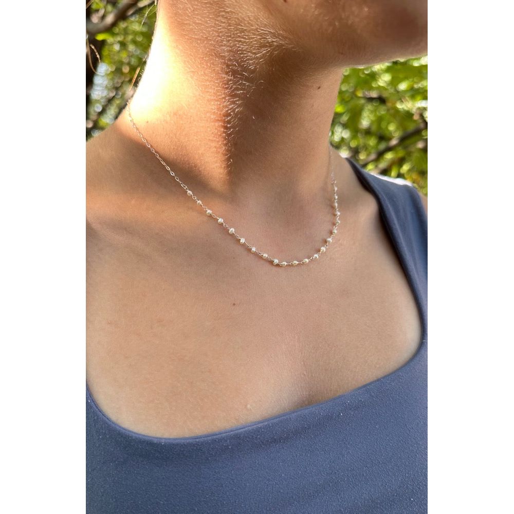 Petite Pearl & Sterling Necklace