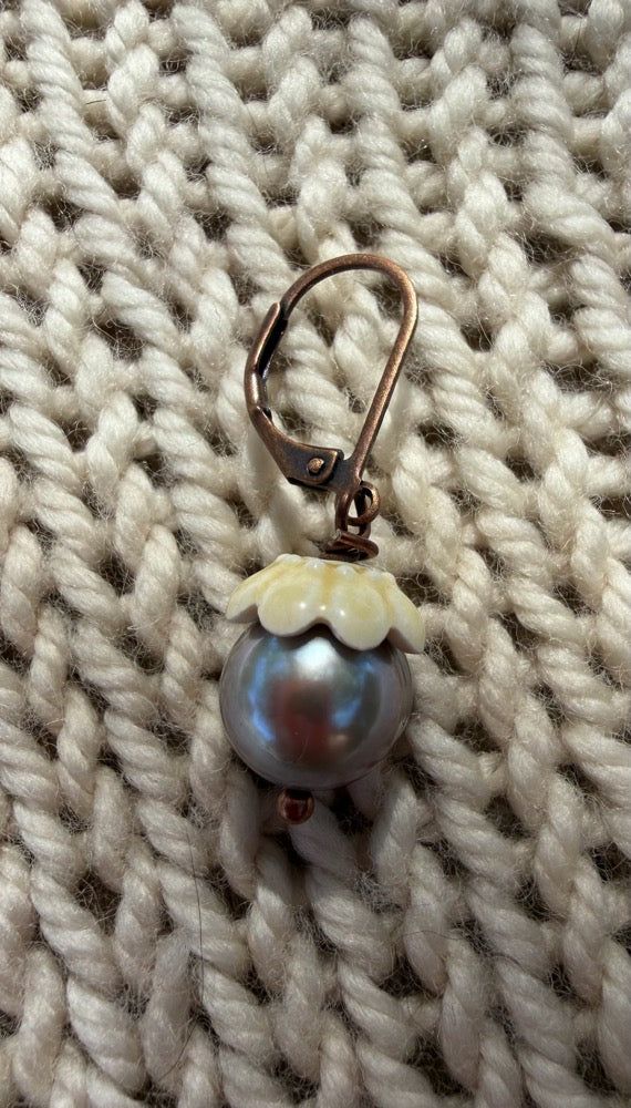 Ceramic & Pearl Acorn