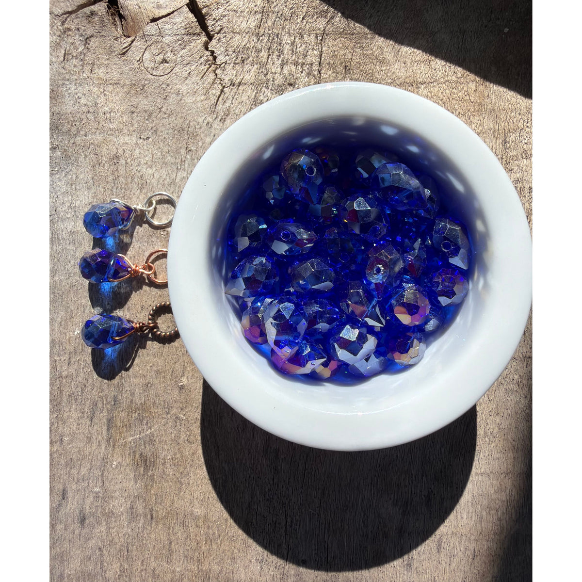 Faceted Glass Crystals - Blue