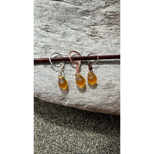 Small Handcrafted Glass Drops - Amber