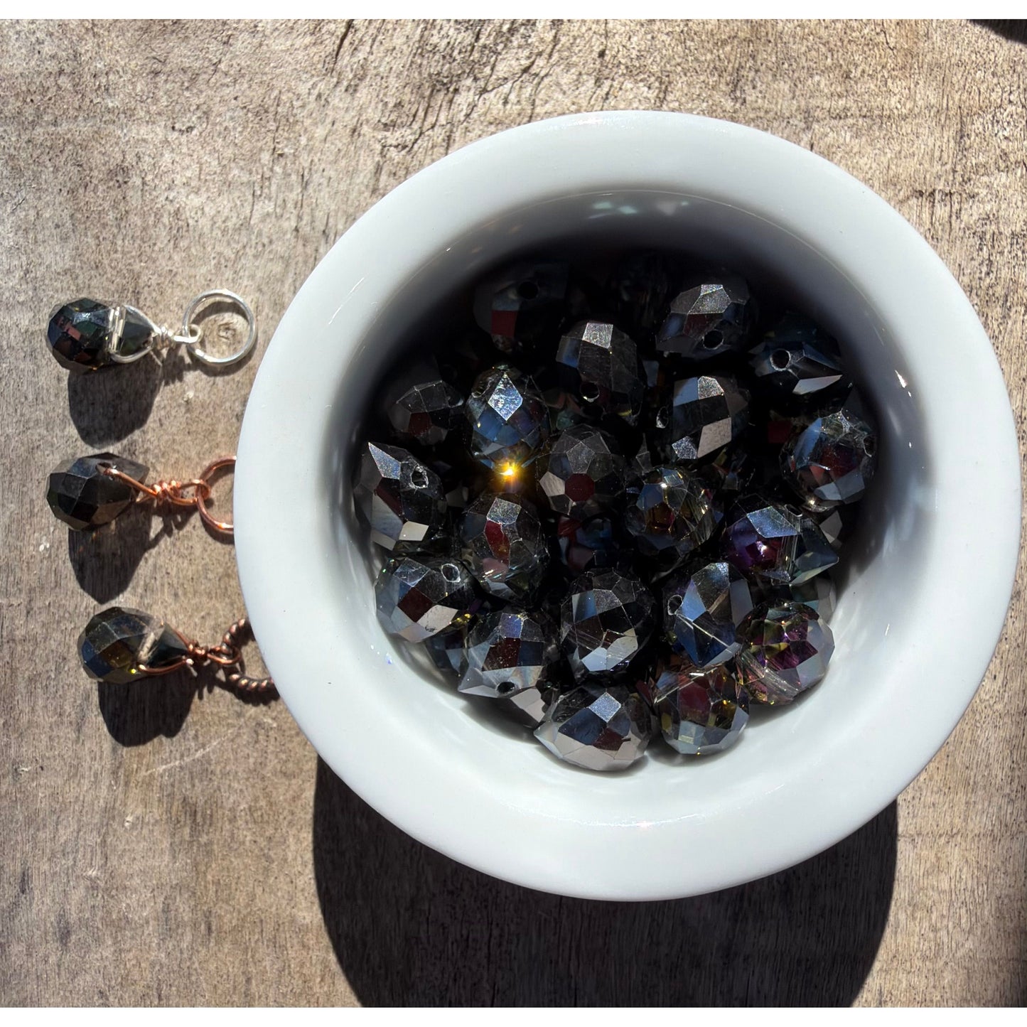 Faceted Glass Crystals - Black
