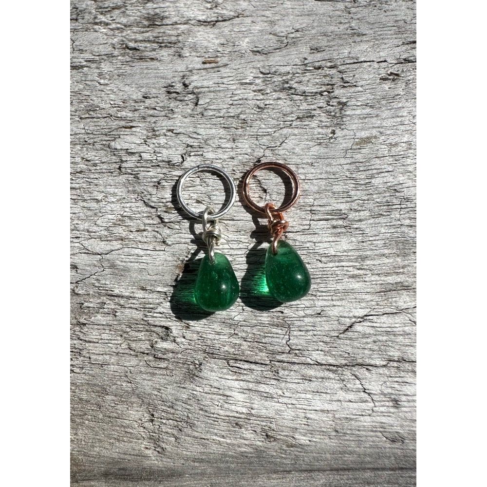 Small Handcrafted Glass Drops - Green