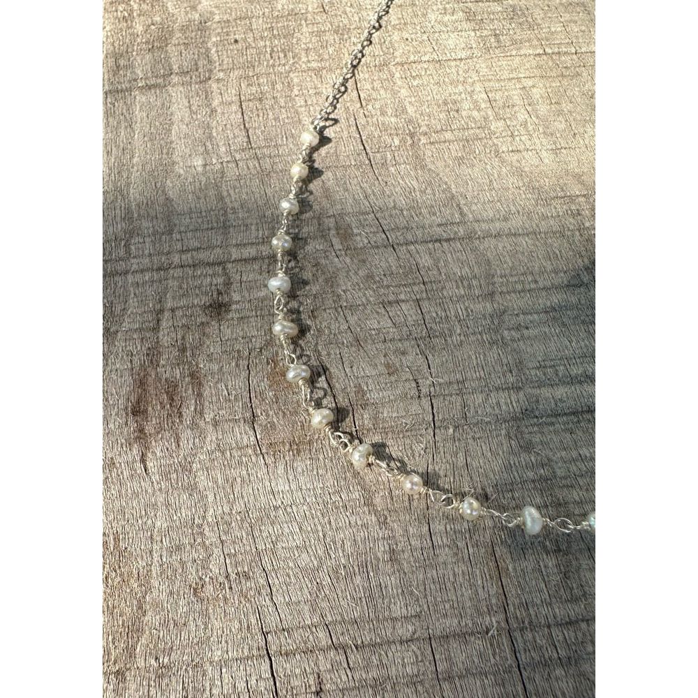 Petite Pearl & Sterling Necklace