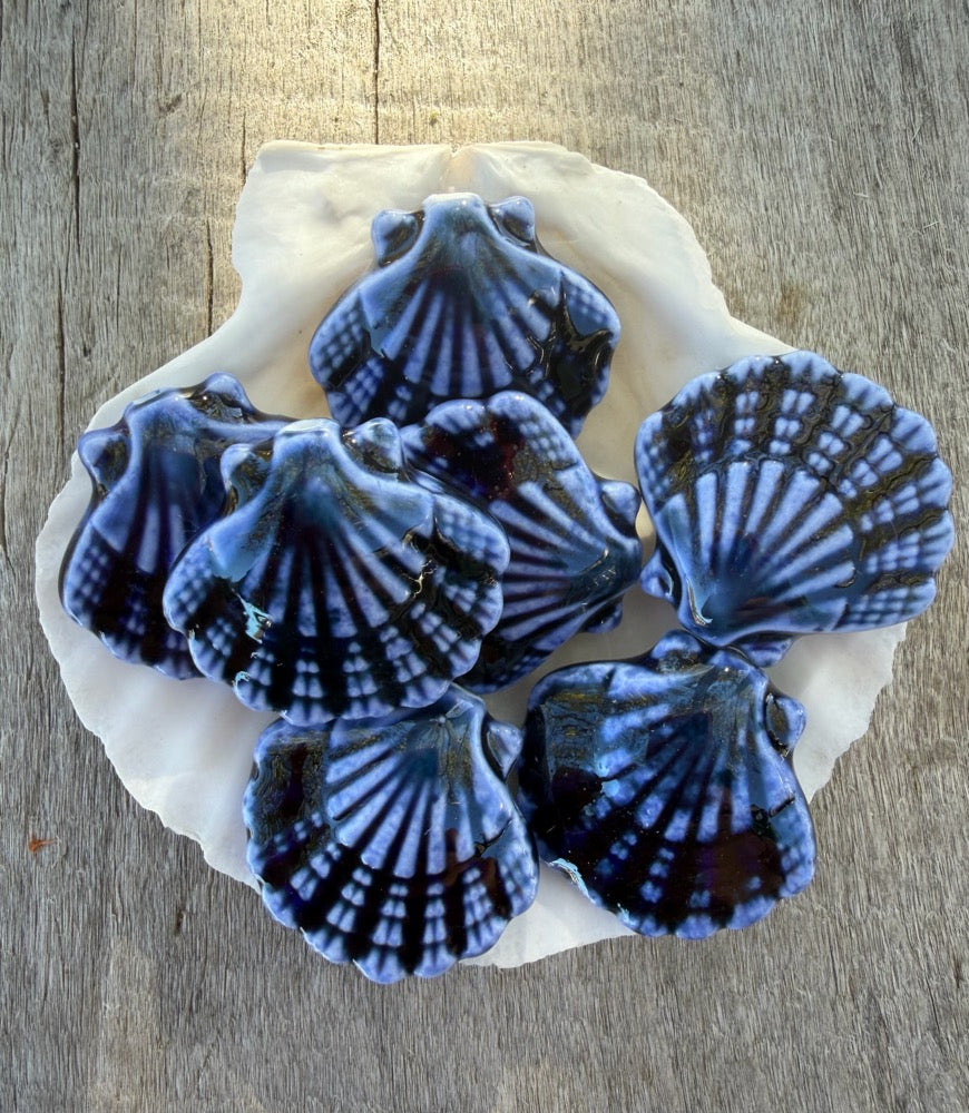 Scallop Marker Holder- Blues