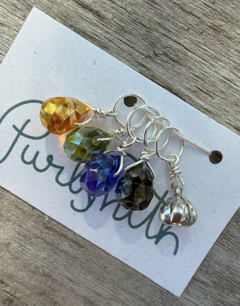 Halloween Faceted Glass & Charm